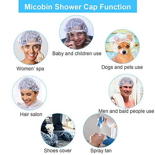 100 ADET duş boneleri Tek Kullanımlık, Daha Kalın ve Daha Büyük Su Geçirmez Şeffaf Saç Banyo şapkaları, Kadınlar için