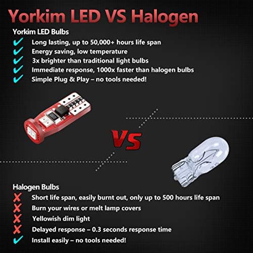 Yorkim Yeni T10 LED Ampul Canbus Hata Ücretsiz 6-SMD Süper Parlak EMC Cips, 194 İç Dome Harita Kapı İşaretleyici Plaka