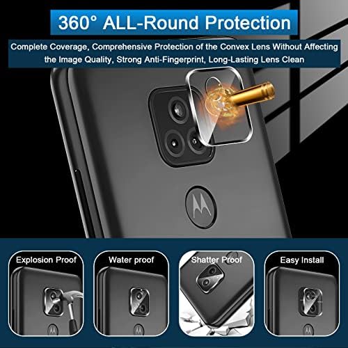 Coolpow 【3 + 3 PACK】 Designed Motorola Moto G Oynamak için 2021 Ekran Koruyucu Temperli Cam Filmi, 9H Sertlik, Ultra