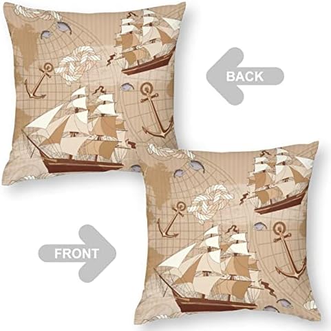 Deniz Macera Eski Harita Kare Yastık Kılıfı polyester yastık Kapakları Atmak Yastık Kapakları kanepe dekoru