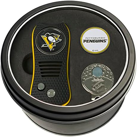 Takım Golf NHL Pittsburgh Penguins Hediye Seti Switchfix Divot Aracı, Kapak Klipsi ve 2 Çift Taraflı Emaye Bilyalı