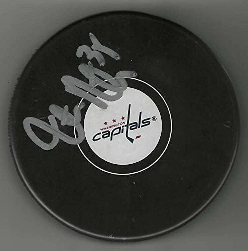 Justin Peters İmzaladı Washington Başkentleri Puck Kanada 2018 Olimpiyatları-İmzalı NHL Diskleri