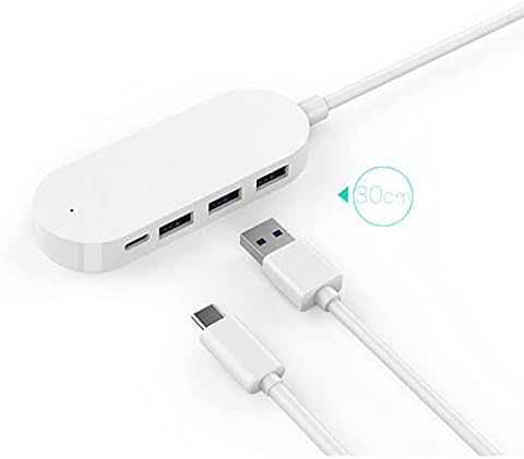 SJYDQ Bir Dört Çok Portlu Hub,Tip-c USB3. 0 Splitter MacBook Hub Uzatma USB-c Dönüştürücü (Renk : Beyaz)