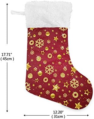 ALAZA Noel Çorap Altın Kar Taneleri Klasik Kişiselleştirilmiş Büyük Çorap Süslemeleri Aile Tatil Sezonu için Parti