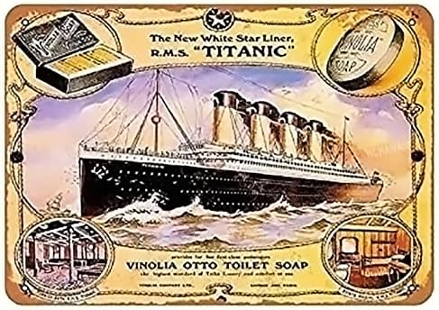 Vintage Metal Tabela Tabela Vinolia Sabun Rms Titanic Duvar dekor sanatı Baskı İşareti 8x12