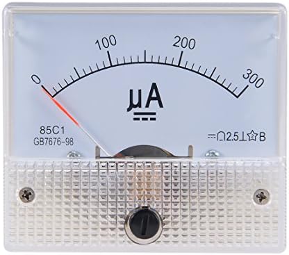 uxcell Analog Akım Panel metre DC 0-300uA 85C1 Ampermetre Devre Testi ıçin Şarj Pil Amper Tester Ölçer 1 paket