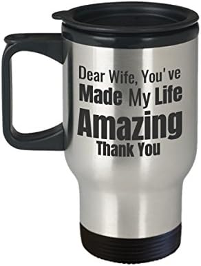 Sevgili karım, hayatımı harika Yaptın Teşekkür ederim-Yenilik Doğum Günü çay kahve seyahat kupa Hediyeler