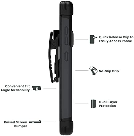 Quikcell Samsung Galaxy A52 5G Kılıf + Kickstand Çift Katmanlı Kılıf-Siyah (Metro by Tmobile, ATT, Verizon, Kriket,