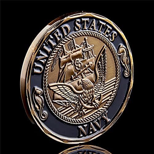 Mücadelesi Coin ABD Donanma Shellback Geçiş Hattı ABD Denizci Hatıra Altın Kaplama Metal Hediyeler