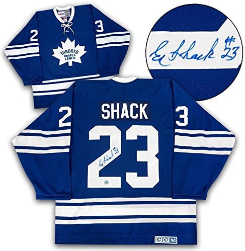 Eddie Shack Toronto Maple Leafs İmzalı 1967 Stanley Kupası Vintage CCM Forması-İmzalı NHL Formaları