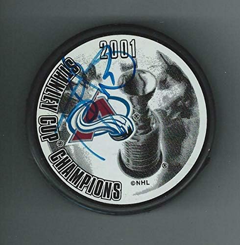 Bryan Trottier İmzaladı Colorado Çığ 2001 Stanley Kupası Şampiyonlar Disk İmzalı NHL Diskleri
