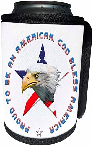 3dRose Yıldız, ABD bayrağı, kartal. Harika vatansever hediye Tanrı. - Şişe Sargısını Soğutabilir (cc-362824-1)
