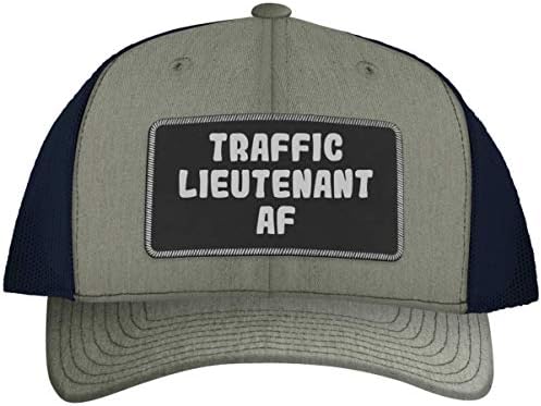 Bir Legging Etrafında Trafik Teğmen AF - Deri Siyah Yama Kazınmış şoför şapkası