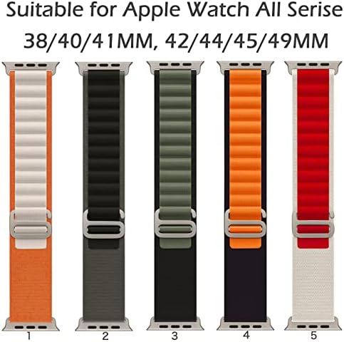 4 Paket Alp Döngü Naylon Bant Apple Watch için Uyumlu 49mm 45mm 44mm 42mm 41mm 40mm 38mm Spor Solo Döngü Titanyum