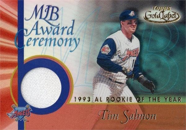 Tim Somon oyuncu yıpranmış jersey yama beyzbol kartı (Anaheim Melekler) 2001 Topps Altın Etiket Refrakter GLRTS-MLB