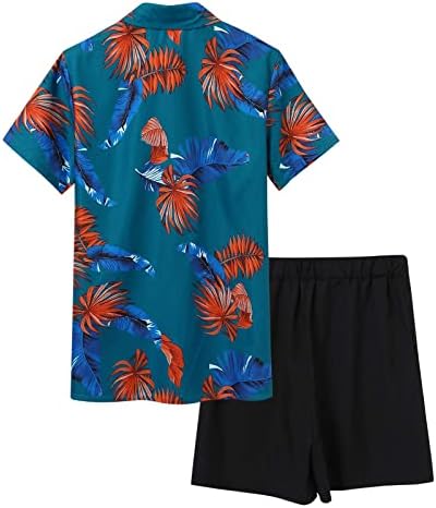 Bmısegm Yaz erkek t-shirtleri Erkek Yaz Moda Eğlence Hawaii Sahil Tatil Plaj Dijital 3D Erkekler Düzenli Fit Takım