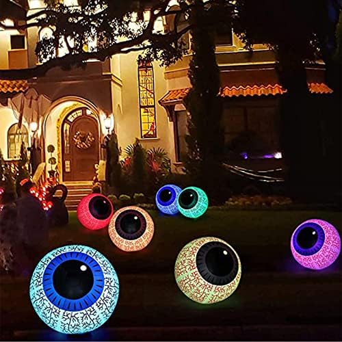 Cadılar bayramı şişme gözbebekleri ışıkları 24-Key RGB kablosuz uzaktan kumanda PVC şişme top dekor için tatil parti