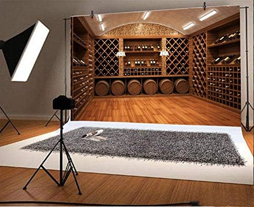 Laeacco Fransız Şarap Mahzeni Backdorps 10x6. 5ft Vinil Fotoğraf Arka Plan Ahşap Tahta Depolama Şampanya Kırmızı Şarap