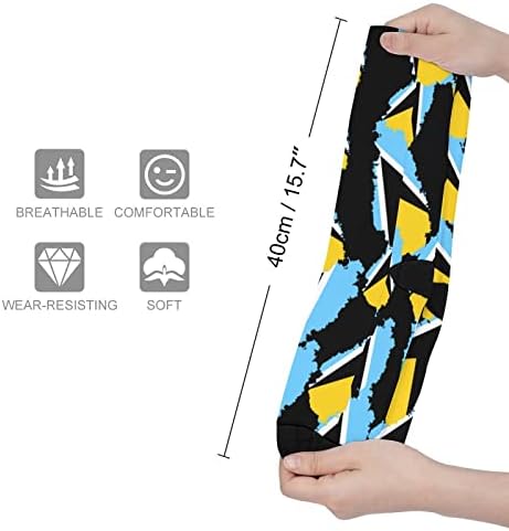 St Lucia Bayrağı Harita Baskılı Renk Eşleştirme Çorap Atletik Diz Yüksek Çorap Kadın Erkek için