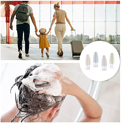 4 Adet Seyahat Şişeleri Sızdırmaz Seyahat Kapları Silikon Doldurulabilir Sıkılabilir Şişeler Sıvı Şampuanlar Sabun