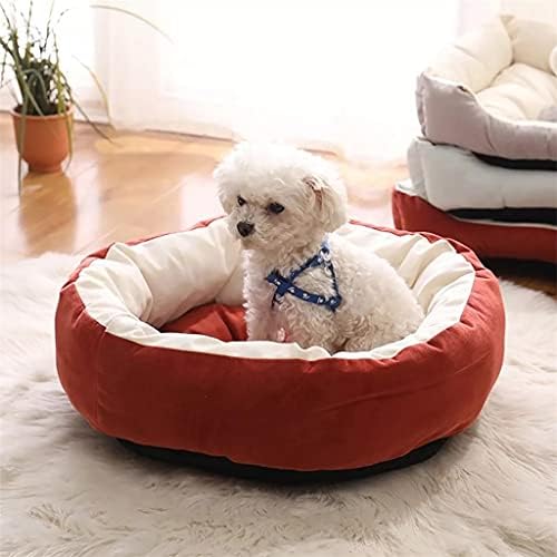 SCDZS Yumuşak peluş köpek yatağı Rahat Çörek Ev Mat Köpek Yuvarlak Sıcak Kulübesi Küçük Köpekler için evcil hayvan
