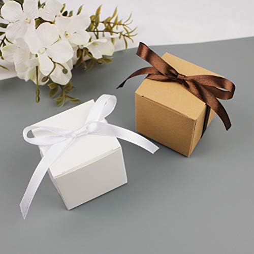 Amosfun 5. 5 cm Avrupa Tarzı Düğün şeker kutusu Kare Tasarım Çikolata saklama kutusu Mini Tedavi Kutusu Parti Favor