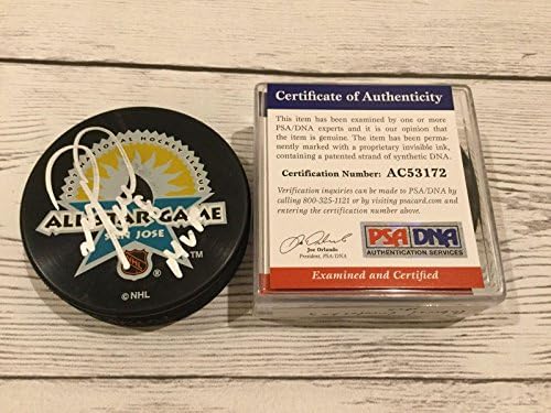 MVP Mark Recchi, 1997 All Star All-Star Hokey Diskini İmzaladı PSA / DNA COA b İmzalı NHL Diskleri