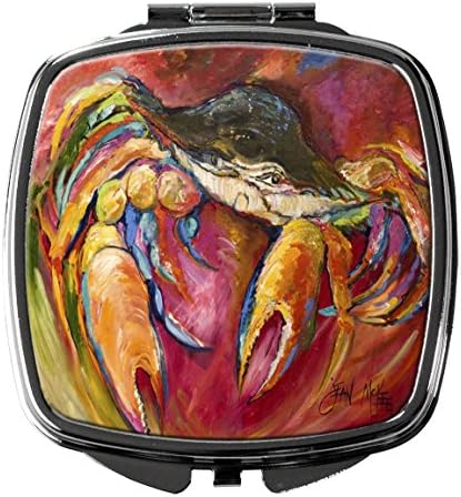 Caroline's Treasures JMK1249SCM Yengeç Yıldızları Kompakt Ayna, Kadın Kızlar için Dekoratif Seyahat Makyaj Aynası