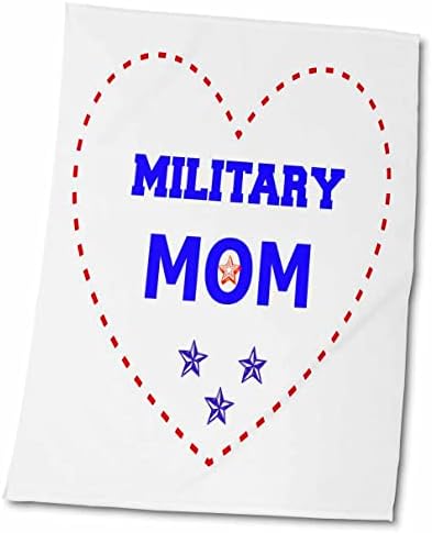 3dRose Askeri bir anne olmaktan gurur duyuyor. Beyaz ve mavi. söz-Havlu (twl-211202-3)