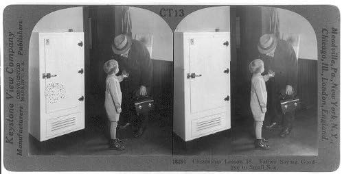 Tarihsel Bulgular Fotoğraf: Stereograf Fotoğrafı, Vatandaşlık Dersleri,Küçük Oğula Veda Eden Baba, 1929