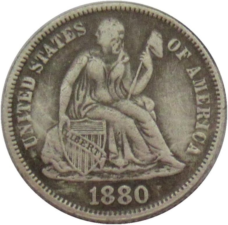 Amerikan Bayrağı 10 Cent 1880 Gümüş Kaplama Çoğaltma hatıra parası