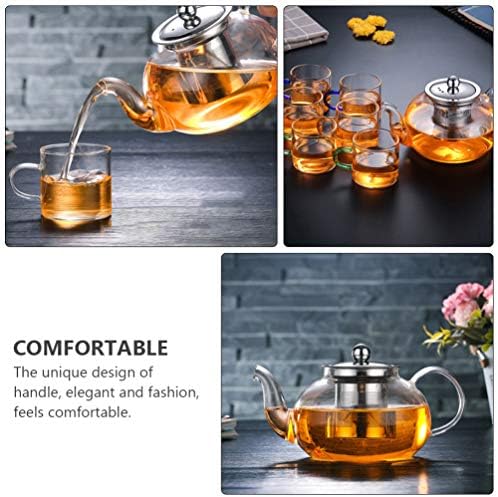 Hemoton çay su ısıtıcısı demlik Stovetop hediye seti cam çaydanlık çıkarılabilir paslanmaz çelik süzgeç ile Ev Büyük