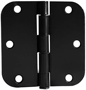 Barcaloo 12 Paket Kapı Menteşeleri Siyah-3. 5x3. 5 İnç İç Menteşeler Kapılar için 5/8 Yarıçaplı Köşeler