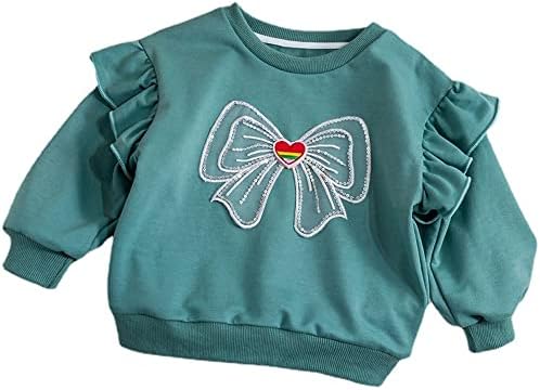 KISBINI Toddler Kız Gökkuşağı Kazak Pamuk Crewneck Giyim Kıyafet Bebek Kız ıçin