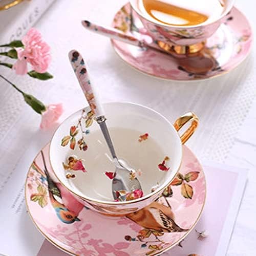 Yemek tabağı Pembe Kuş Kemik Kahve Seti porselen çay seramik saksı şekerlik Kreması Demlik süt sürahisi Çay Seti çay