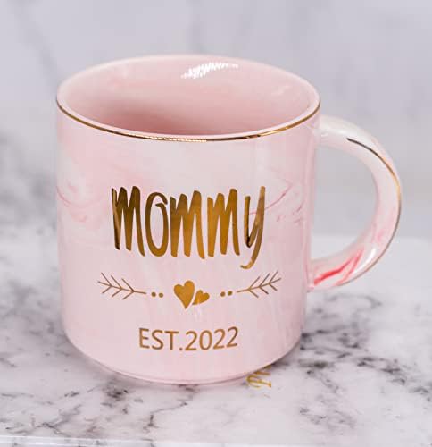 Mugpie Yeni Anne Hediyeleri Kupa - Anne Olmak / Kadınlar için İlk Kez Yeni Anne Hediyeleri-Mommy Est 2022 Kahve Fincanı-Best
