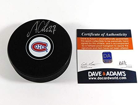 Alex Galchenyuk İmzalı NHL Hatıra Hokey Diski Canadiens Dave & Adam'ın Otomatik İmzalı NHL Diskleri