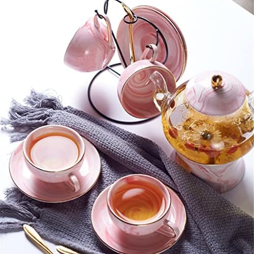 LKYBOA Mermer porselen çay seti İskandinav seramik çay bardağı mumluklu saksı çiçek çaydanlık seti kahve fincanı çay