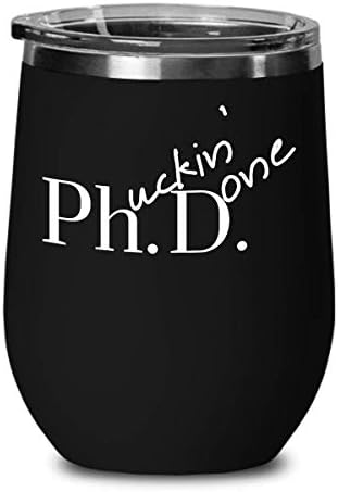 Doktora mezuniyet hediyesi Fikirleri şarap kadehi 12 oz Hediye Siyah Kupa Kadınlar ve Erkekler için Doktor Mezun Bilim