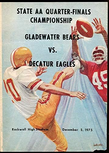 1975 Texas Eyaleti AA Çeyrek Final Maç Programı Gladwater-Decatur-Üniversite Programları