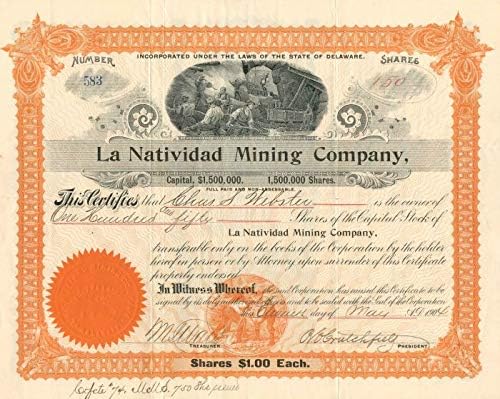 La Natividad Madencilik A. Ş. - Stok Sertifikası