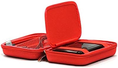 Tomtom Car Sat Nav GO 520, 5 ile Uyumlu Navitech Kırmızı Sert GPS Taşıma Çantası
