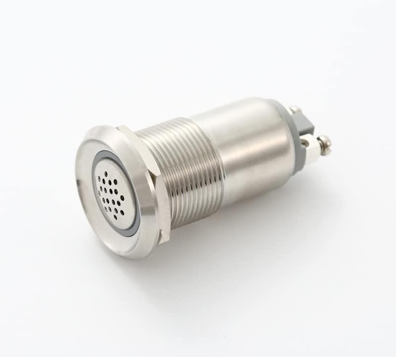 19mm Paslanmaz çelik flaş buzzer ile led ışık 12 V 24 V (PM191B-SM / R / 24 V) - (Renk: Turuncu, Voltaj: DC12V)