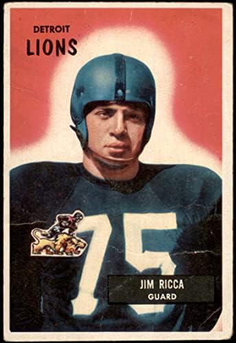1955 Okçu 109 Jim Ricca Detroit Aslanları (Futbol Kartı) ADİL Aslanlar Georgetown