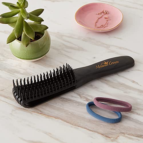 Melanin Crown Flex Dolaşık Açıcı Fırça – Doğal Afro Amerikan Saçı, Düz, Dalgalı Saçlar için Saç Dolaşık Açıcı Fırça