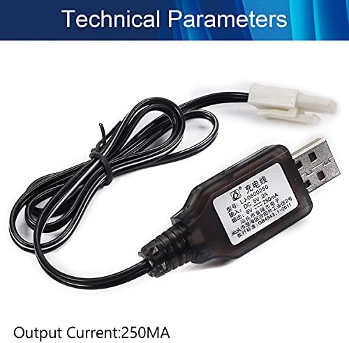 Fielect EL - 2P Ters USB Şarj Kablosu RC Araba için 6V 250mA Ni-Mh Ni-CD Pil