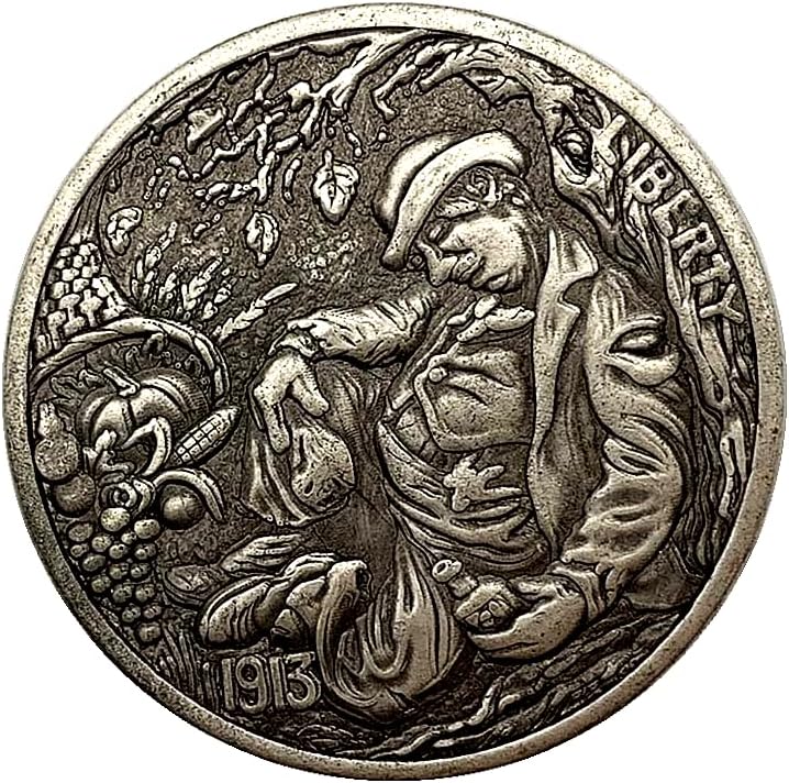 1913 Evsiz Yaşlı Adam Antika Bakır Eski Gümüş Madalya Koleksiyonu Paraları Kabartmalı Bakır Gümüş Paralar Hatıra Paraları