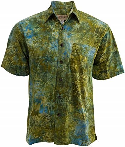 Johari Batı erkek havai gömleği Kısa Kollu Düğme Aşağı Rahat Tropikal Gömlek