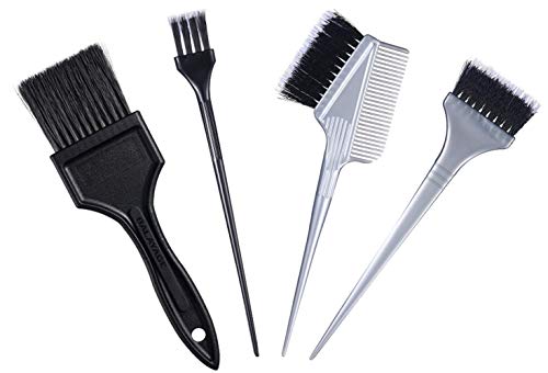 Saç Boyası Fırça Seti-4 Paket, Saç Rengi Aplikatör Balayage Vurgulamak Tonu Fırçalar Tarak Seti-Farklı Boyut