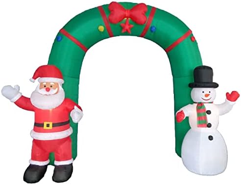 İki Noel partisi süslemeleri paketi, 14 ayak boyunda dev şişme Noel baba ve Noel Baba ile 10 ayak boyunda şişme kemer